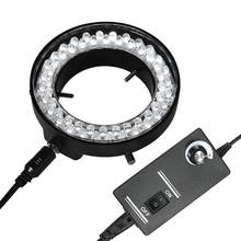 Ajustável 56 led anel luz iluminador lâmpada para indústria microscópio estéreo câmera lupa ac 90 v-240 v adaptador de energia 2024 - compre barato
