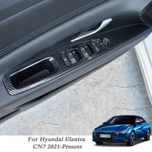 Para Hyundai Elantra CN7 2021-moderno interruptor de elevador de ventana de puerta interno para coche, calcomanías de lentejuelas, marco Interior, accesorio para automóvil 2024 - compra barato