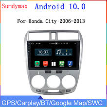 Rádio automotivo com tela de 10.1 polegadas, 4 + 128g, android 10, multimídia, navegação gps, áudio, estéreo, para honda city 2003-2010, carplay 2024 - compre barato