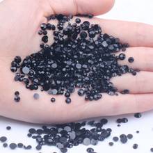 Jet Black Glue On Resin Rhinestones 1000-10000pcs 2-6mm Round Flatback Non Hotfix Crystals And Stones DIY Nails Art Phone Cases 2024 - buy cheap