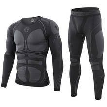 Roupa térmica masculina para ciclismo, conjunto de roupas íntimas para treinamento com compressão para inverno 2024 - compre barato