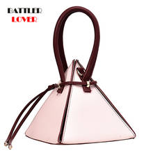 2020 Designer Leather Handbag Mini Triangle Women Clutch Purse Hand Bag Lady Famous Brand Chains Totes for Portefeuille Femme 2024 - compra barato