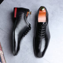 Sapatos sociais masculinos de couro oxford, sapatos sociais de couro oxford 2024 - compre barato