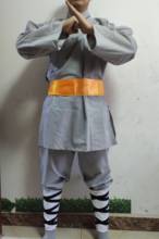 Unissex de alta qualidade algodão crianças & adulto shaolin monge kung fu ternos zen monges roupas wushu artes marciais uniformes cinza 2024 - compre barato
