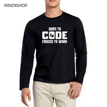 Camiseta programadora de computador forçada a código, camiseta de estampa gráfica de trabalho, presente de aniversário engraçado para cara 2024 - compre barato