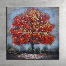 Mintura Hand Painted Red Tree Oil Painting Landscape Wall Paintings Art Acrylic Canvas Mural Pictures For Living Room Home Decor 2024 - buy cheap