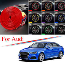 9 Colors Car Wheel Hub Rim for Audi A3 A4 A6 A8 Q3 Q5 Q7 S4 RS TT Sport Edge Protector Ring Tire Strip Guard Rubber Decals 8M 2024 - buy cheap