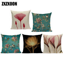 Vintage Style Decorative Throw Pillows Case Retro Flowers Butterfly Birds Trees Polyester Sofa Cushion Cover for Living Room 2024 - buy cheap