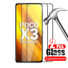 2Pcs For Xiaomi POCO X3 NFC Case Tempered Glass For Xiaomi POCOX3 X 3 Xiami Xiomi POCCO X3 Protective Film 2024 - buy cheap