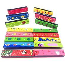 Cartoon Pattern Children 16 Holes Double Row Wood Harmonica Musical Instruments Educational Toy Baby Colorful Music Talent Enlig 2024 - buy cheap