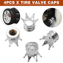 Valve Stems & Caps 4pcs Crown Style Vent Caps Aluminum Car Wheel Tyre Tire Air Valve Stem Cap Dust Cover Silver 2024 - buy cheap