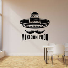 Adesivo de parede com comida mexicana, decoração com janela em vinil, comida saborosa, bigode 2024 - compre barato