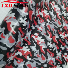 HOT Digital Black red white Camo Vinyl Film Wrapping Motorcycle Scooter Car Sticker Wrap Car Styling Foil Camouflage Film Wraps 2024 - buy cheap