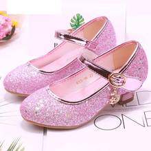 Children Princess Shoes Student Dance Shoes For Girls High Heel Sandals Dress Purple Kids Leather Glitter Crystal Shoes Banquet 2024 - buy cheap