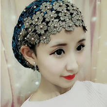 Turbante bordado con cuentas para mujer, gorro musulmán de encaje para la cabeza, Hijab interior, transpirable, Islámico 2024 - compra barato