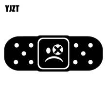 YJZT 17X6.2CM BANDAID SAD FACE Car Tail Vinyl Decals Creative Cartoon Car Sticker C25-1137 2024 - buy cheap