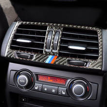 Carbon Fiber Car Center Console Air conditioning vent decorative frame air outlet Cover trim Stickers for BMW E70 E71 X5 X6 2024 - buy cheap