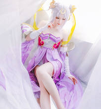 Glory of kings chang'e cosplay traje halloween carnaval fantasias cosplay para as mulheres fantasia bola lolita vestido 2024 - compre barato