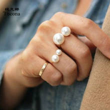 Tocona-Conjunto de 3 unids/set de anillos de lujo para mujer, conjunto de anillos abiertos de aleación de Metal de Color dorado, estilo Simple, accesorios de joyería 15335 2024 - compra barato