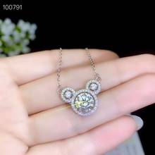 bear style pouring shiny moissanite  necklace women silver necklace jewelry 925 sterling silver birthday gift New year memento 2024 - buy cheap