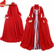 Costumebuy Tudor Marie Antoinette Rococo Gown 18th Century Antoinette Baroque Women Ball Gown Wedding Dress Red Custom Made 2024 - buy cheap