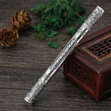 Colgante Vintage de Plata de Ley 925, pluma de plata tailandesa, regalo creativo de Buda, Mantra de seis palabras, joyería, el mejor regalo 2024 - compra barato