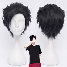 Haikyuu!! Tetsurou-peruca curta de cabelo sintético 30cm, estilo preto, resistência ao calor, traje da fantasia + touca 2024 - compre barato