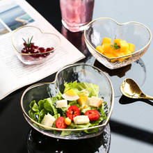Japanese Gold Rim Glass Salad Bowl Luxury Heart-shaped Dessert Fruit Bowl Water Cup Crystal Milk Tea Mug Household Dinnerware 2024 - buy cheap