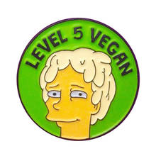 Брошь для вегетарианцев уровня 5, эмалированная брошь Джесси трава, строгий вегетарианский значок, декор американского мультяшного персона... 2024 - купить недорого