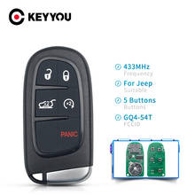 KEYYOU Replacement 4A Chip Remote Car Fob Smart Key For Jeep Cherokee 2014 2015 2016 2017 Keyless Entry GQ4-54T 5 Buttons 433Mhz 2024 - buy cheap