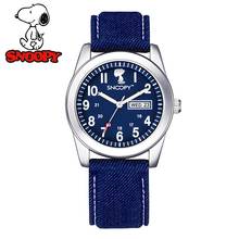 Snoopy relógio de pulso infantil militar, relógio fashion casual de lona para meninos, relógio de quartzo esportivo para crianças 2024 - compre barato