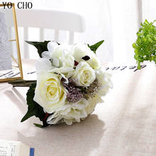 YO CHO-ramo de flores artificiales para novia, Hortensia de seda, ramo de flores de boda, decoración de fiesta en el hogar, suministros de boda 2024 - compra barato