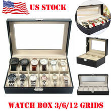 Caja de cuero para reloj Unisex, estuche de cuero sintético para exhibir relojes, organizador de joyería, caja para exhibir relojes, 3/6/12 2024 - compra barato