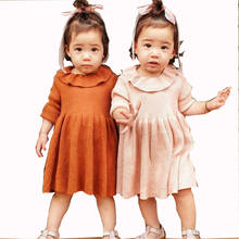 Winter Knit Dress Toddler Baby Girl Long Sleeve Sweater Warm Dress Princess Kids Children Clothing 2024 - buy cheap
