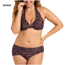 SAGACE Summer Bikini set Womens Sexy Plus Size Print Split swimsuit High Waist Swimwear Lady Beachwear bikinis Halter XL-L5 A213 2024 - buy cheap