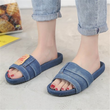 Women Summer Fashion Classic Denim Open Toe Sandals Lightweight Soft Comfortable Platform Slippers Outdoor Girl Beach Slides 2024 - buy cheap