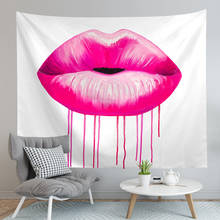 Tapiz de pared bohemio con estampado de labios rojo, tela para colgar en la pared, arte de Panda, alfombra, decoración para sala de estar, tapiz Hippie 2024 - compra barato