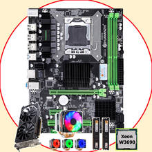 Материнская плата HUANANZHI X58 Pro LGA1366 с ЦП Xeon W3690 3,46 GHz 6 тепловых кулеров ОЗУ 16G (2*8G) GPU GTX1050TI 4G видеокарта 2024 - купить недорого