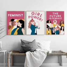 Pintura en lienzo de arte de pared feminista para mujer, carteles nórdicos e impresiones, imágenes de pared para decoración de sala de estar 2024 - compra barato