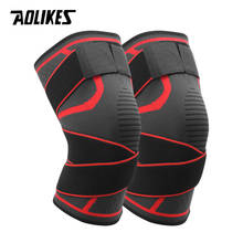 AOLIKES-rodillera elástica de nailon para deportes, rodillera de Fitness, soporte para aliviar la rótula, equipo de gimnasio, correr, baloncesto y voleibol, 1 par 2024 - compra barato