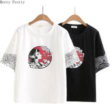 Women's Funny T Shirts Japan Style Cartoon Printed Women Casual Cotton Short Sleeve O-Neck T shirt Harajuku Tops MERRY PRETTY 2024 - buy cheap