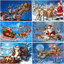 5D DIY Diamond Painting Winter Snow Scenery Diamond Mosaic Christmas Santa Claus Diamond Embroidery Full Square Round Home Decor 2024 - buy cheap