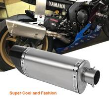 New Motorcycle Universal Exhaust Muffler Rear Pipe Tailpipe Racing Exhaust Muffler Silencer for Yamaha R1 R6 MT-07 MT-09 2024 - buy cheap