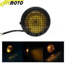 Motorcycle Custom Headlight Grill Cover Yellow Retro Mask Mount Head Lamp Universal For Harley Cafe Racer Bobber Honda Chopper 2024 - buy cheap