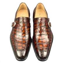 Ouluoer-zapatos de vestir de piel de cocodrilo para hombre, calzado formal, color marrón 2024 - compra barato
