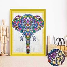 HUACAN Diamond Embroidery Elephant Special Shape Diamond Painting Animal Picture With Rhinestones Mosaic Home Decor 40x50cm 2024 - buy cheap