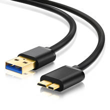 Суперскоростной Кабель USB 3,0 для Micro-B, кабель для передачи данных USB (5 Гбит/с), кабель для быстрой зарядки для жесткого диска Galaxy Note 3 Galaxy S5 2024 - купить недорого