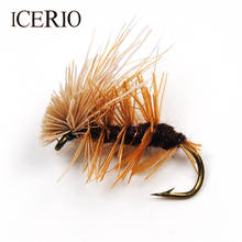 ICERIO-pelo de ciervo Caddis, moscas secas, señuelos de pesca con mosca de trucha #10, 8 Uds. 2024 - compra barato