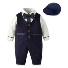 Formal Baby Boy Clothes Newborn Vest + Shirt + Dot Bow Tie + Hat + Pants Outfit Party Children Birthday Dress New Born 0- 24 M 2024 - buy cheap