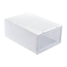Conjunto de caixas transparentes com gavetas para sapatos, calçados empilháveis, prateleira de armazenamento, organização, caixotes, sapateira 2024 - compre barato